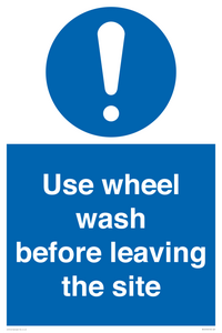Use wheel wash before leaving the site